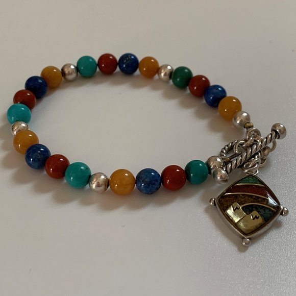 Carolyn Pollack Jewelry - Relios Carolyn Pollack 925 Inlay Charm Bracelet